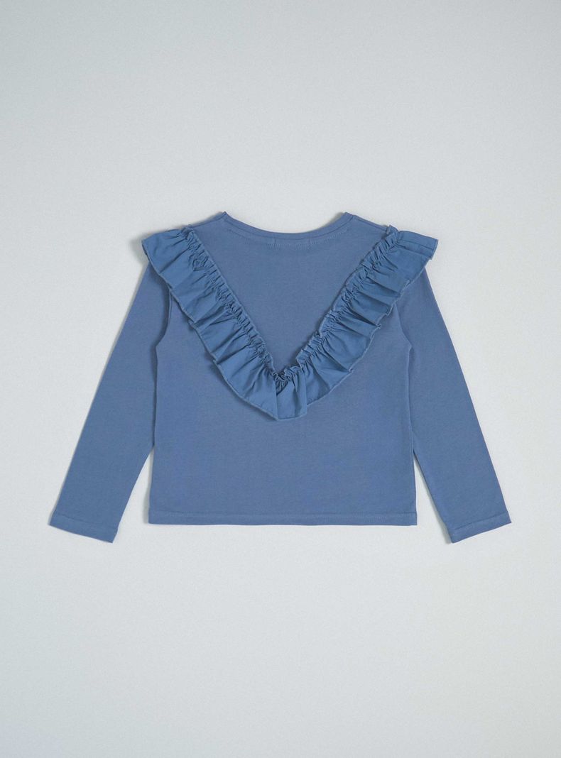 Polera Algodón con Volante Tela Plana-3