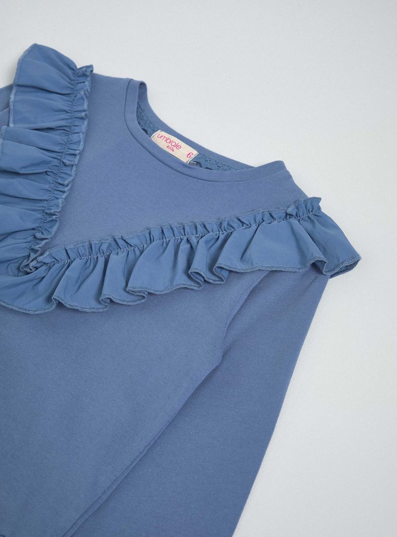 Polera Algodón con Volante Tela Plana-4