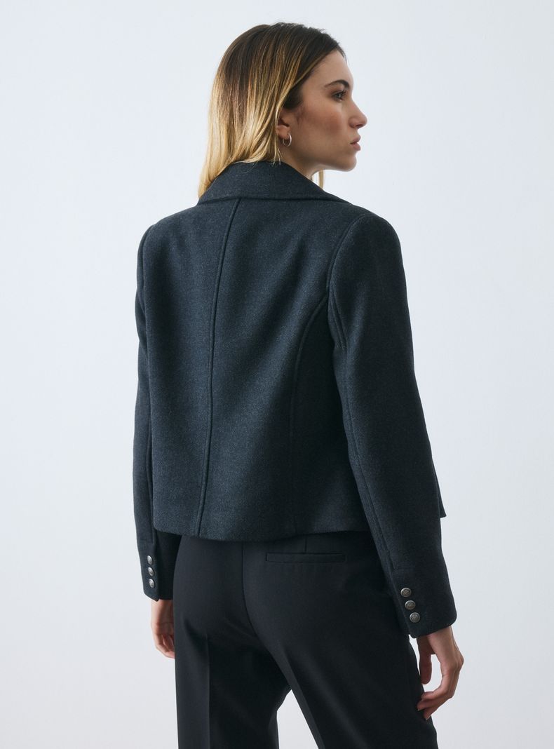 Chaqueta Trench Corto Doble Abotonadura-1