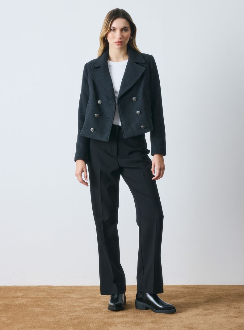 Chaqueta Trench Corto Doble Abotonadura-4