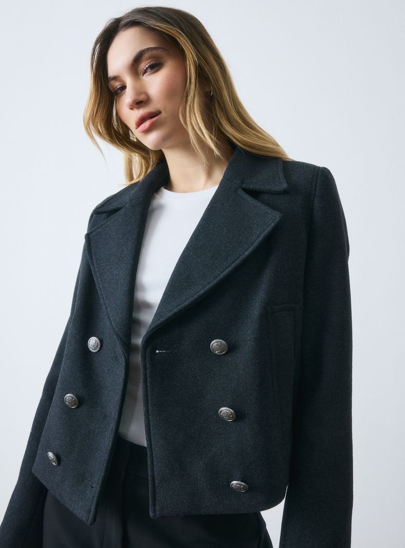 Chaqueta Trench Corto Doble Abotonadura-2