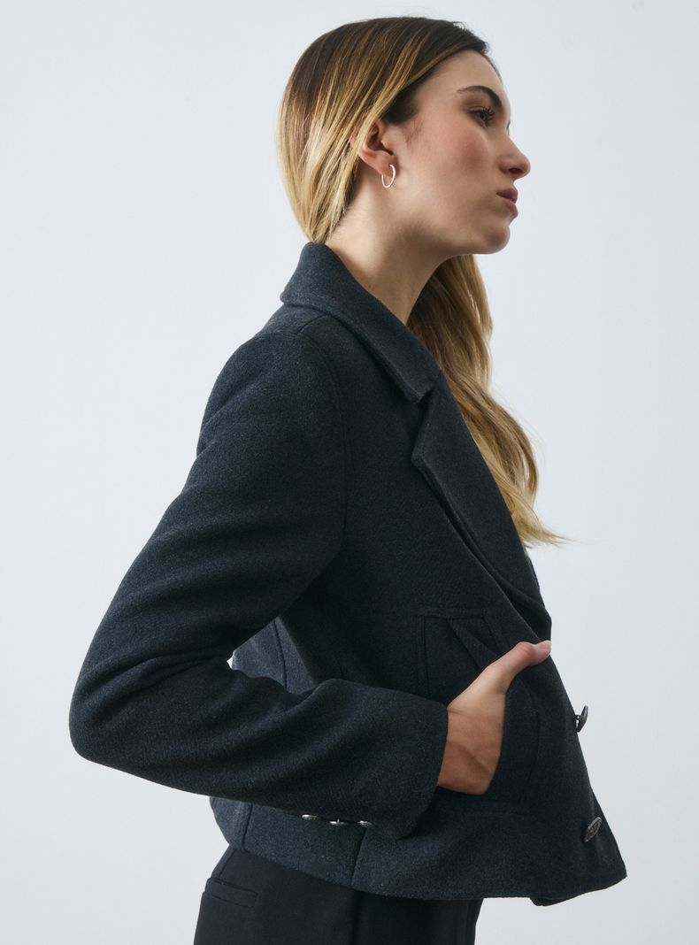 Chaqueta Trench Corto Doble Abotonadura-3