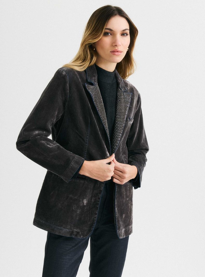 Blazer Solapas con Aplicaciones-0