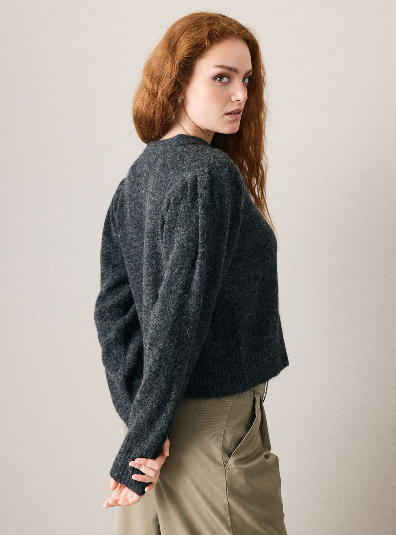Sweater Tejido Suave Holgado con Lana-1