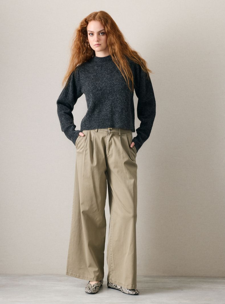 Sweater Tejido Suave Holgado con Lana-4
