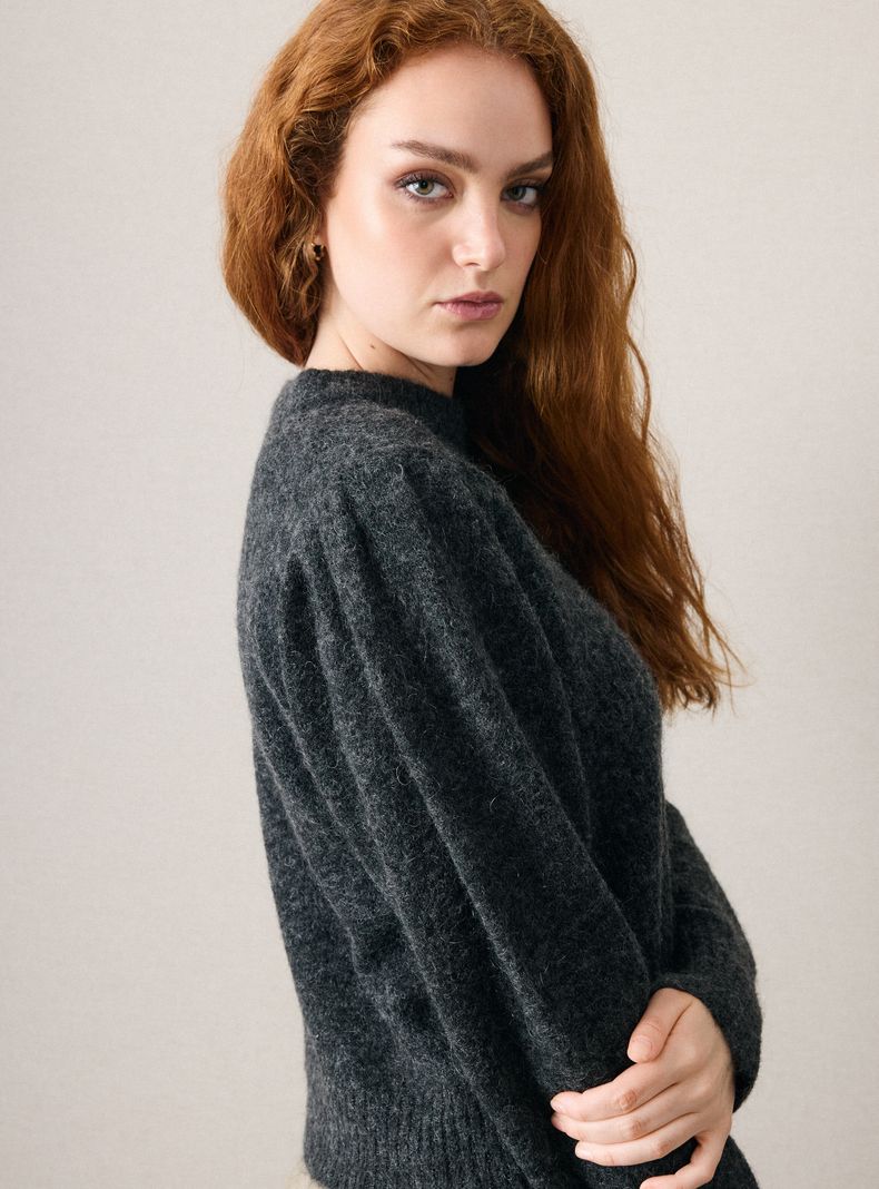 Sweater Tejido Suave Holgado con Lana-3