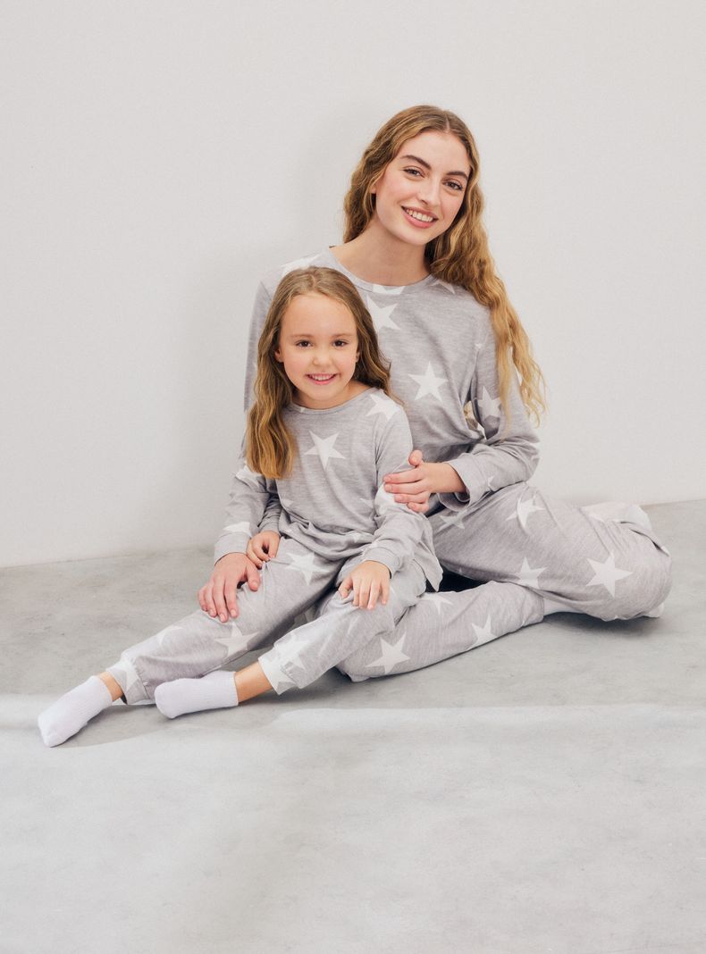 Pijama Mamá E Hijos Full Print Tacto Peach-6