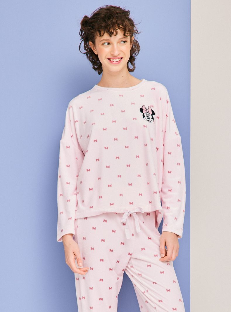 Pijama Disney Minnie Aplicación Bordado y Folia-0
