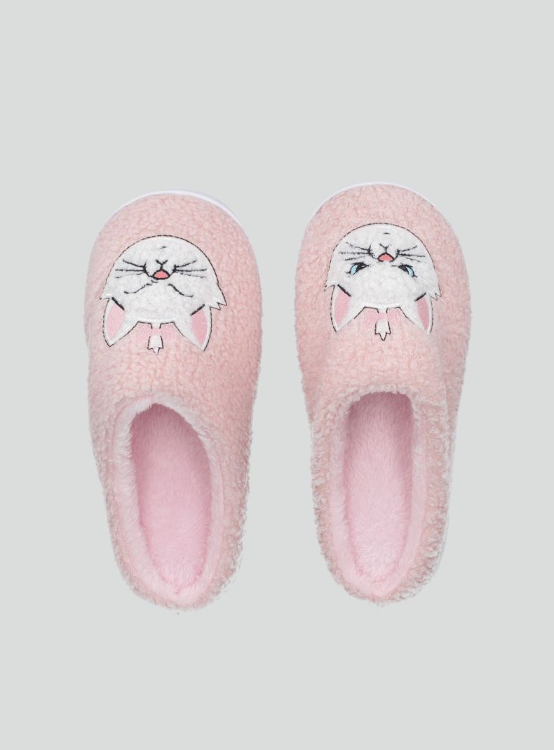 Pantufla Disney Marie Aplicación Bordado-2