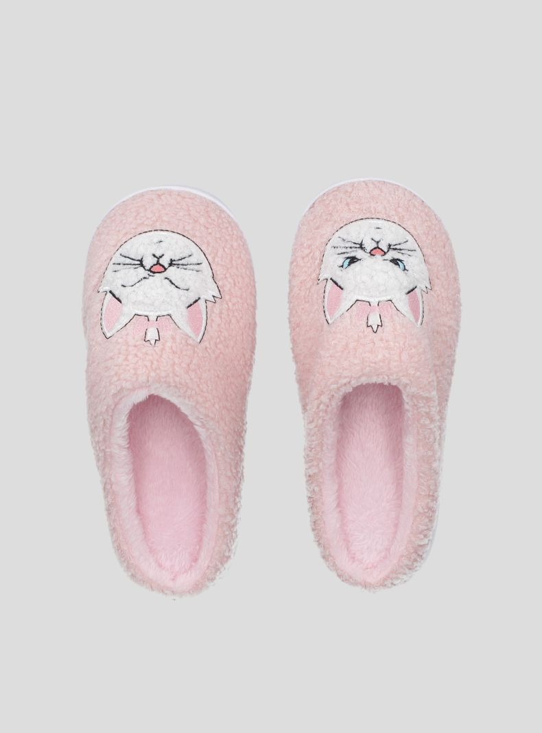 Pantufla Disney Marie Aplicación Bordado-0