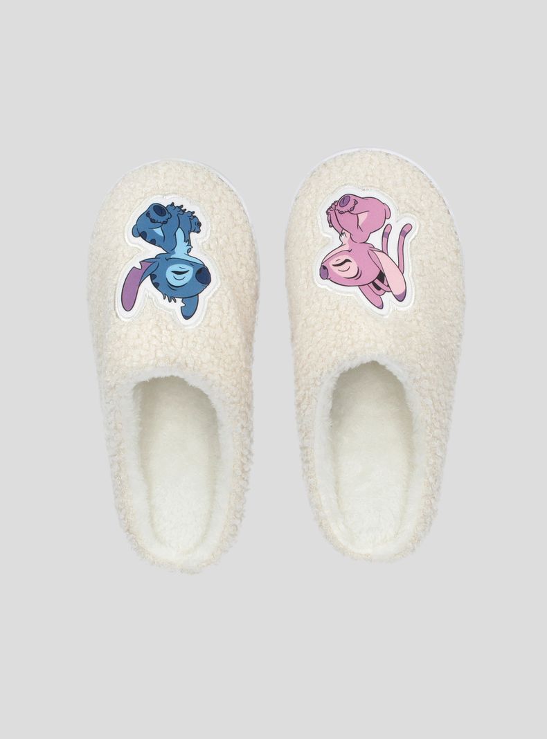 Pantufla Disney Stitch y Ángel Aplicación Bordado-0
