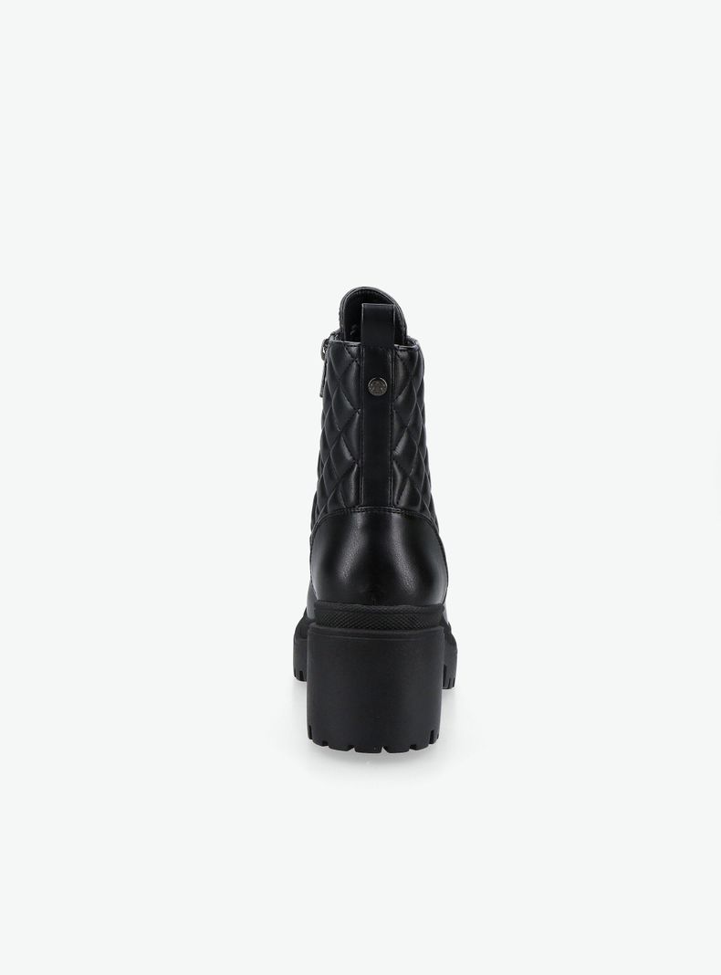 Botín Cuero Sintético con Acolchado y Cordón  Mujer-2