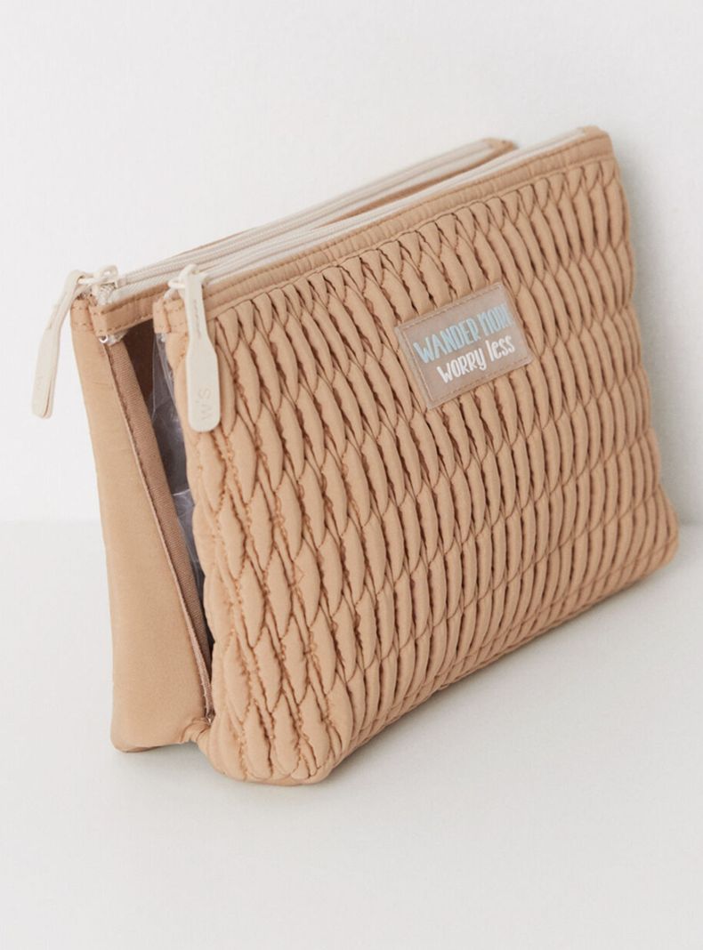 Neceser Doble Acolchado Beige-2