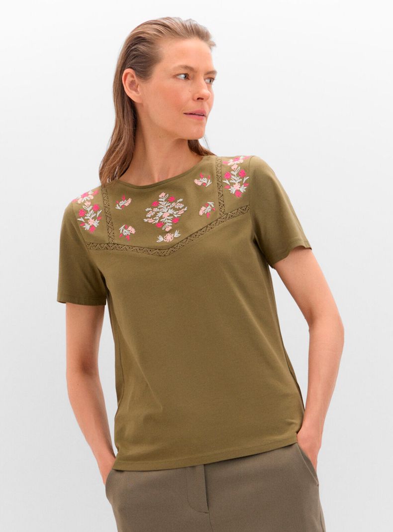 Polera con Bordado y Vainicas-0