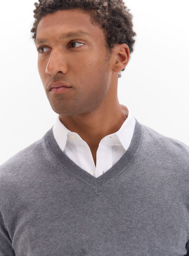 Sweater Algodón Cashmere Cuello Pico-3