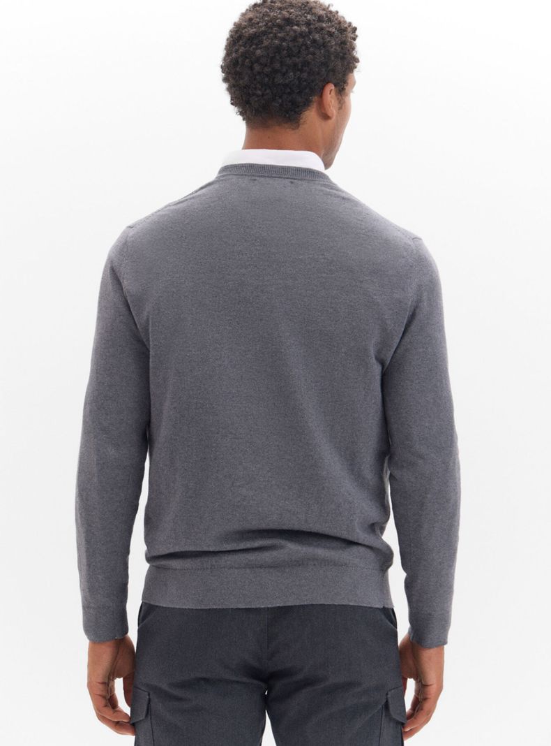 Sweater Algodón Cashmere Cuello Pico-1