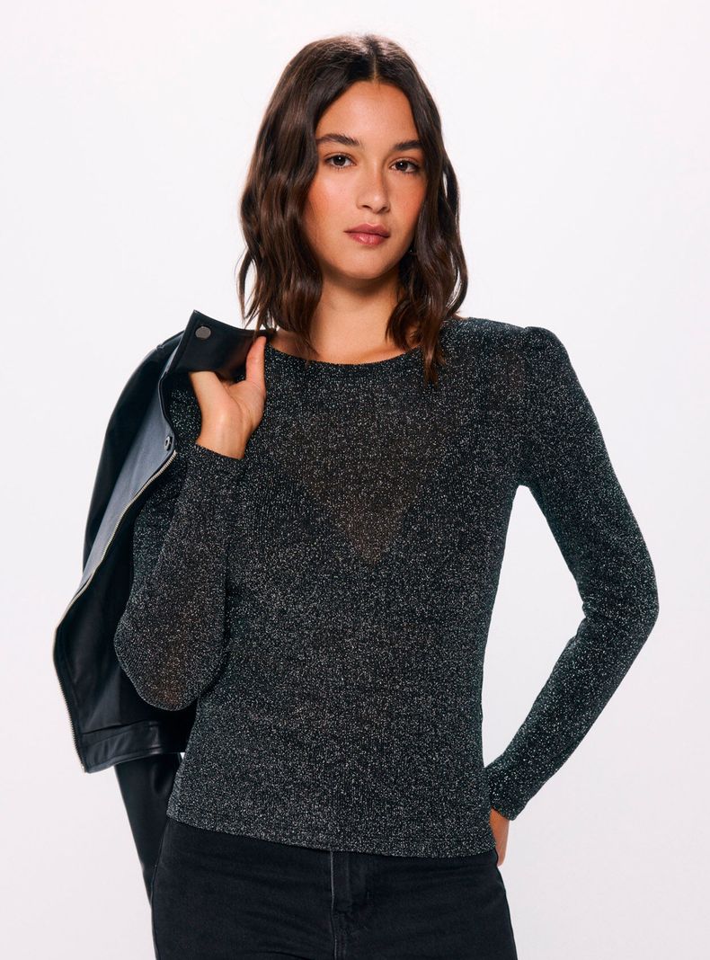 Polera Punto Cortado Lurex-0