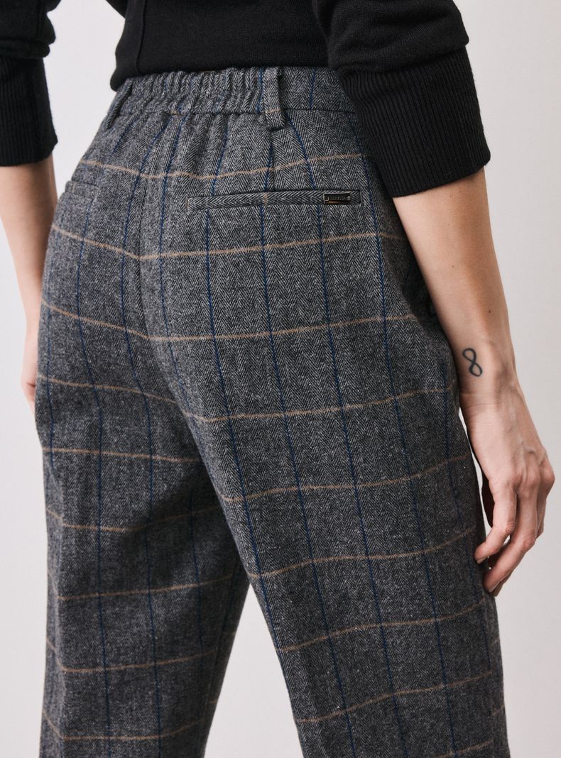 Pantalón de Vestir con Lana Y Elástico en Cintura-3