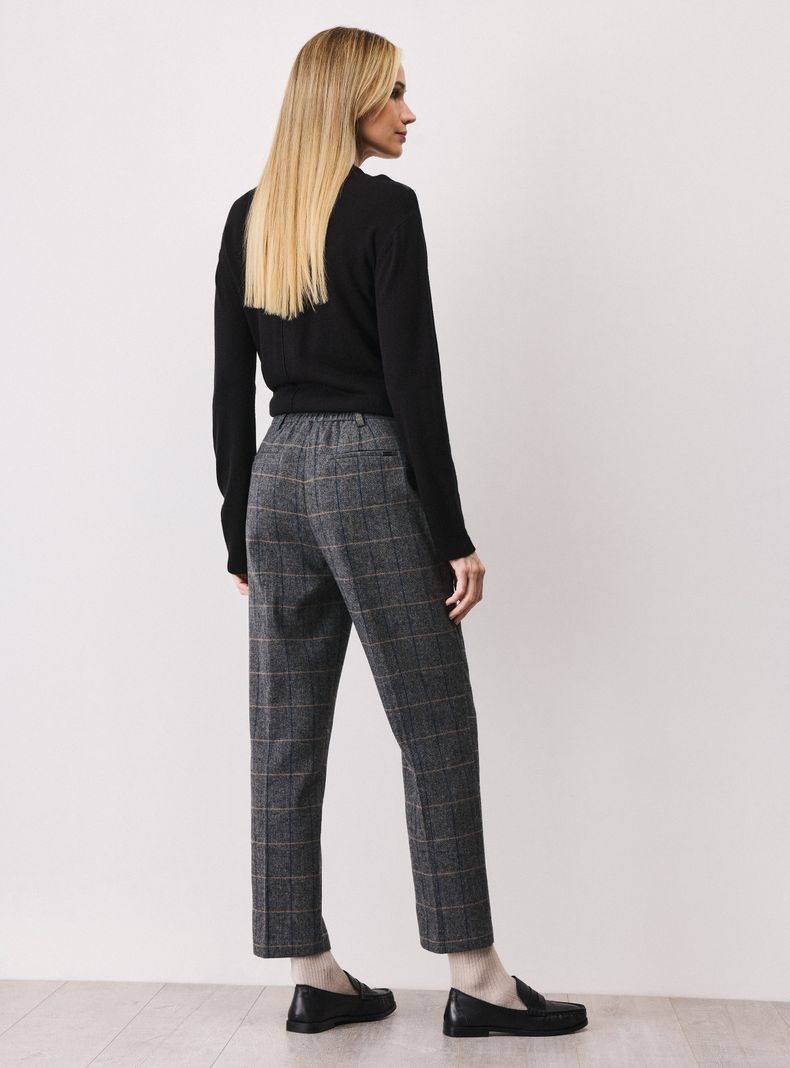 Pantalón de Vestir con Lana Y Elástico en Cintura-5