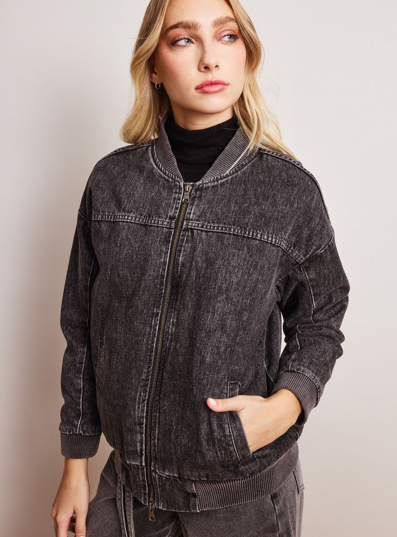 Chaqueta Bomber Oversized con Relleno Forro-3