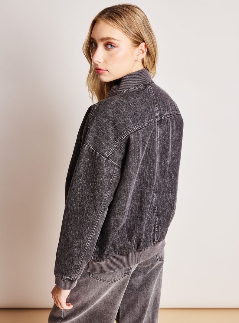 Chaqueta Bomber Oversized con Relleno Forro-1