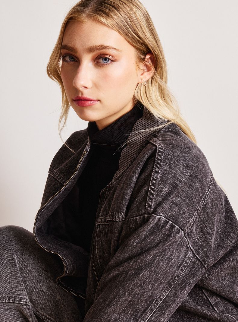 Chaqueta Bomber Oversized con Relleno Forro-2