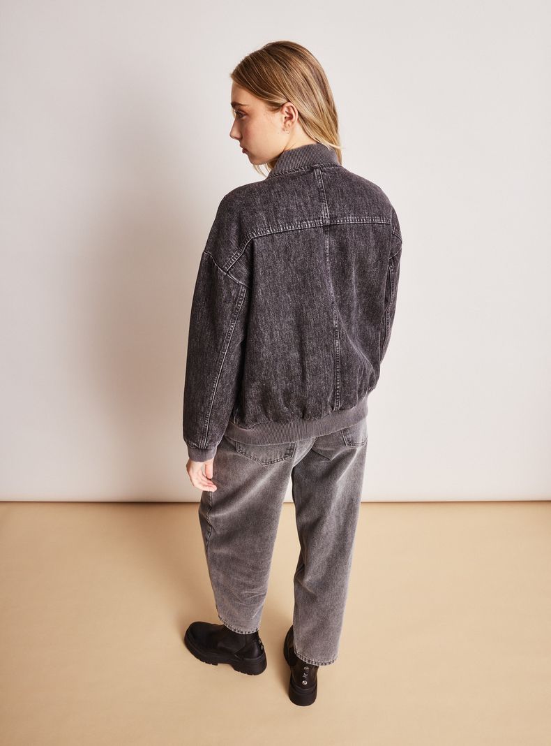 Chaqueta Bomber Oversized con Relleno Forro-5