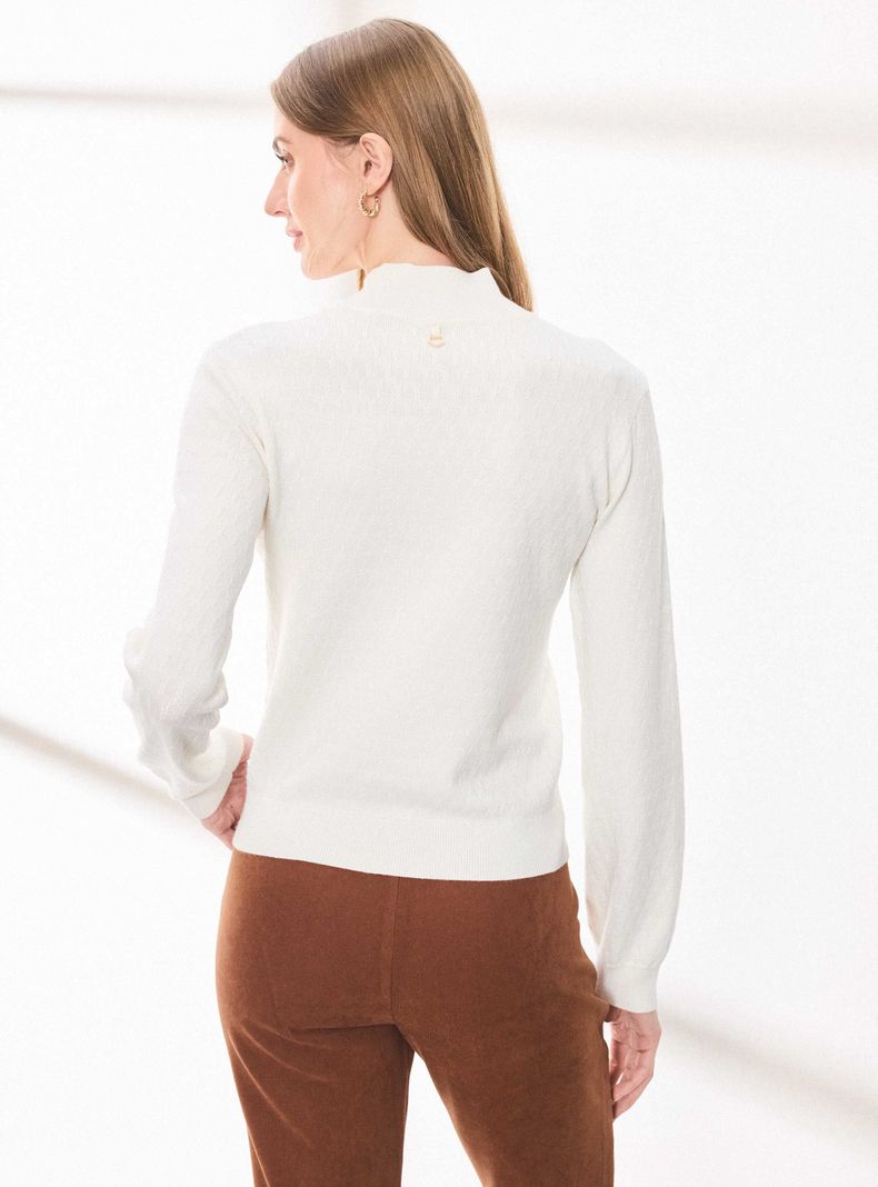 Sweater Cuello Alto Básico con Textura-1