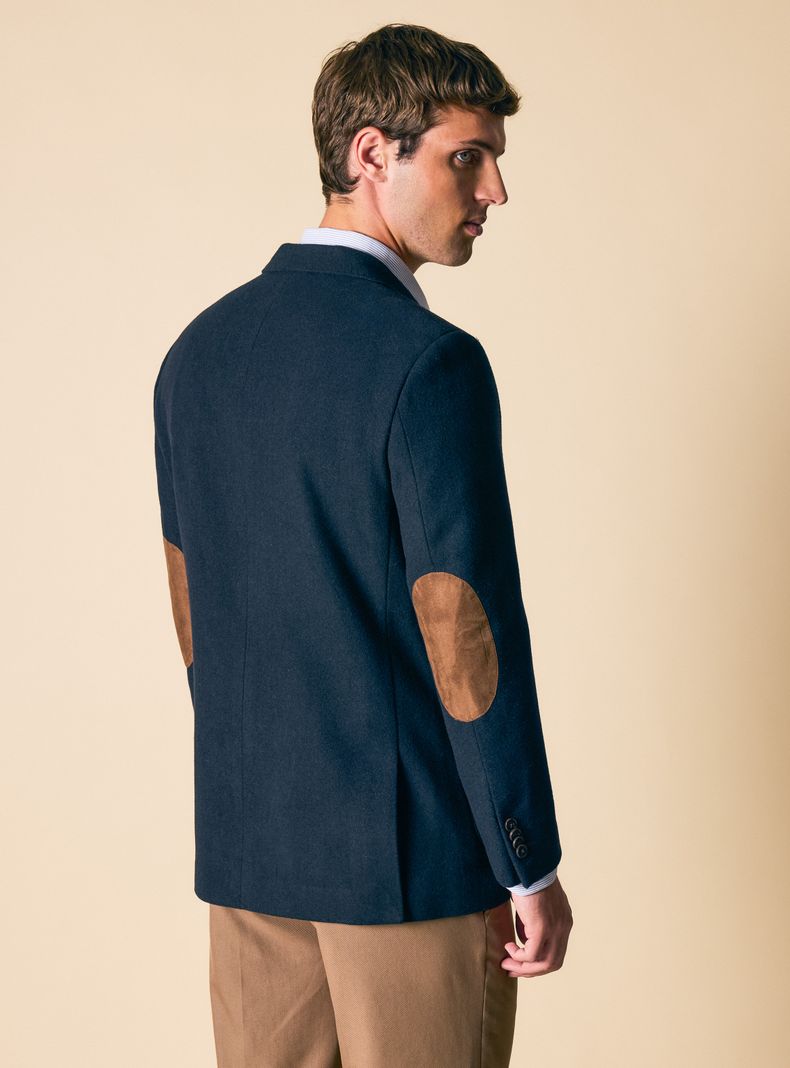 Blazer Recto Bolsillo de Parche y Codera-1