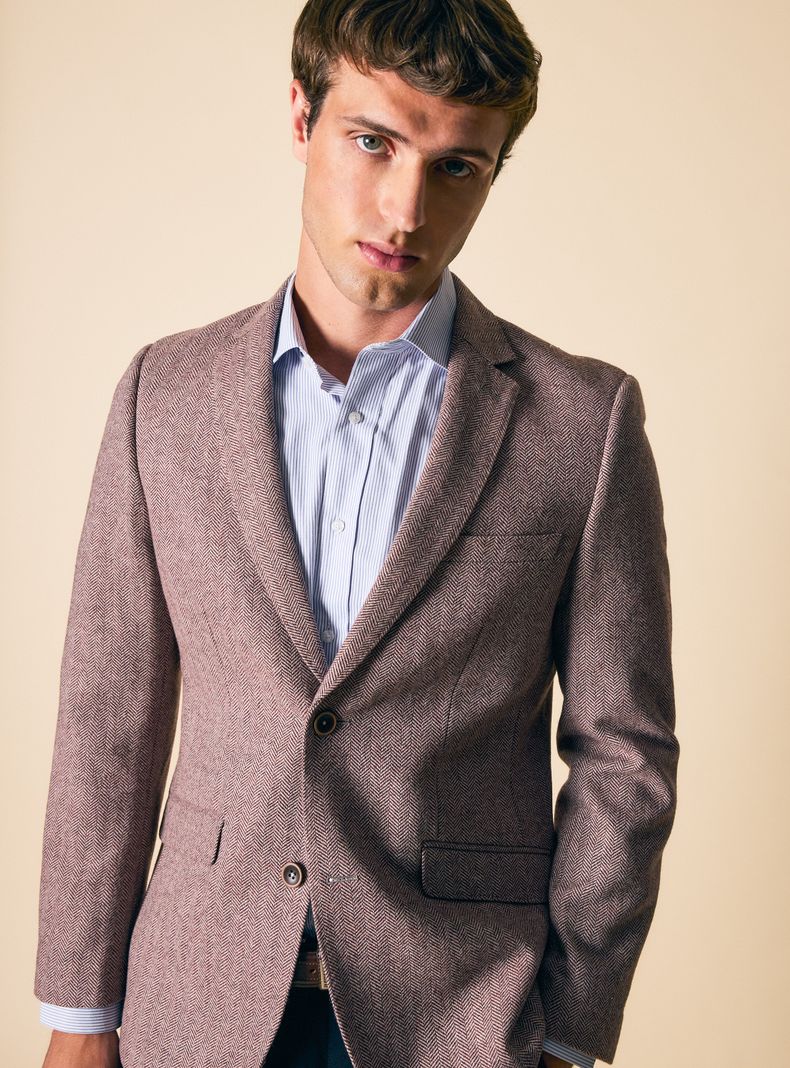 Blazer Recto Slim Fit Tweed Espigado-2