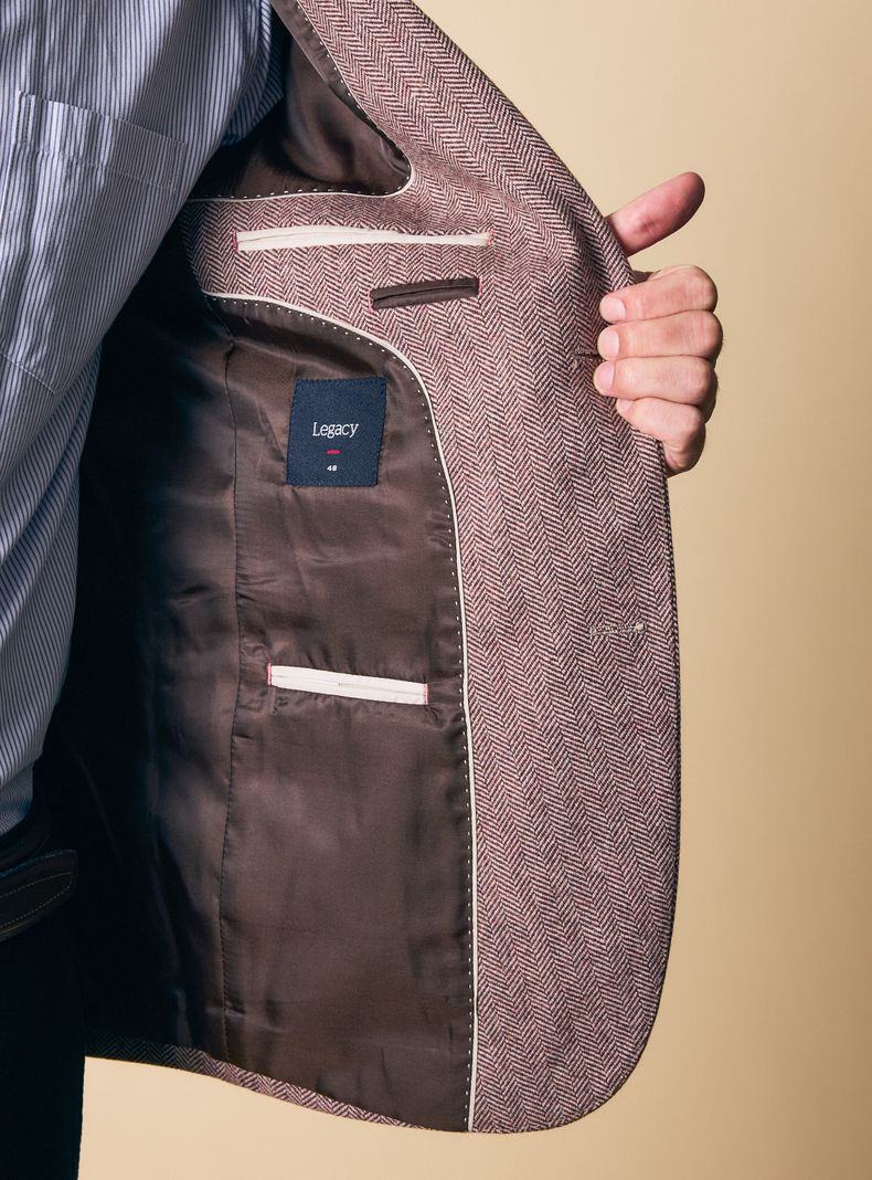 Blazer Recto Slim Fit Tweed Espigado-3