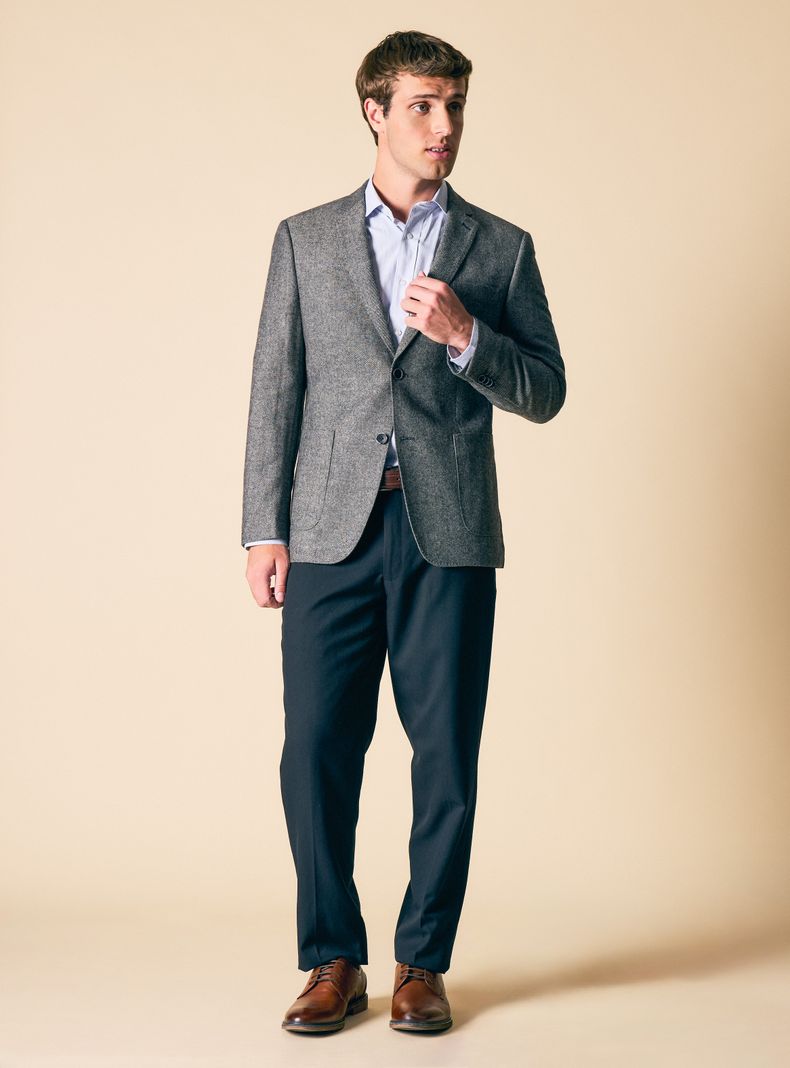 Blazer Recto Tweed Diagonal Bolsillos de Parche-4