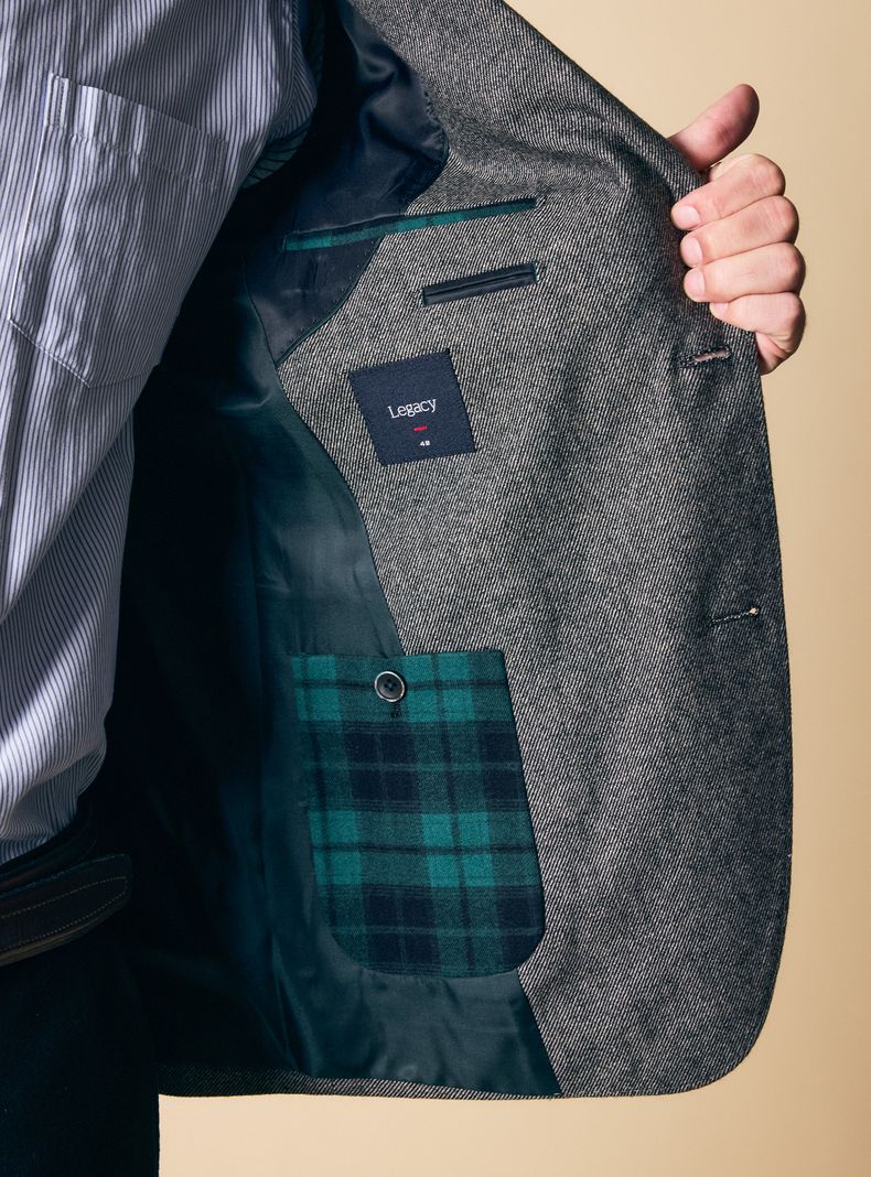 Blazer Recto Tweed Diagonal Bolsillos de Parche-3