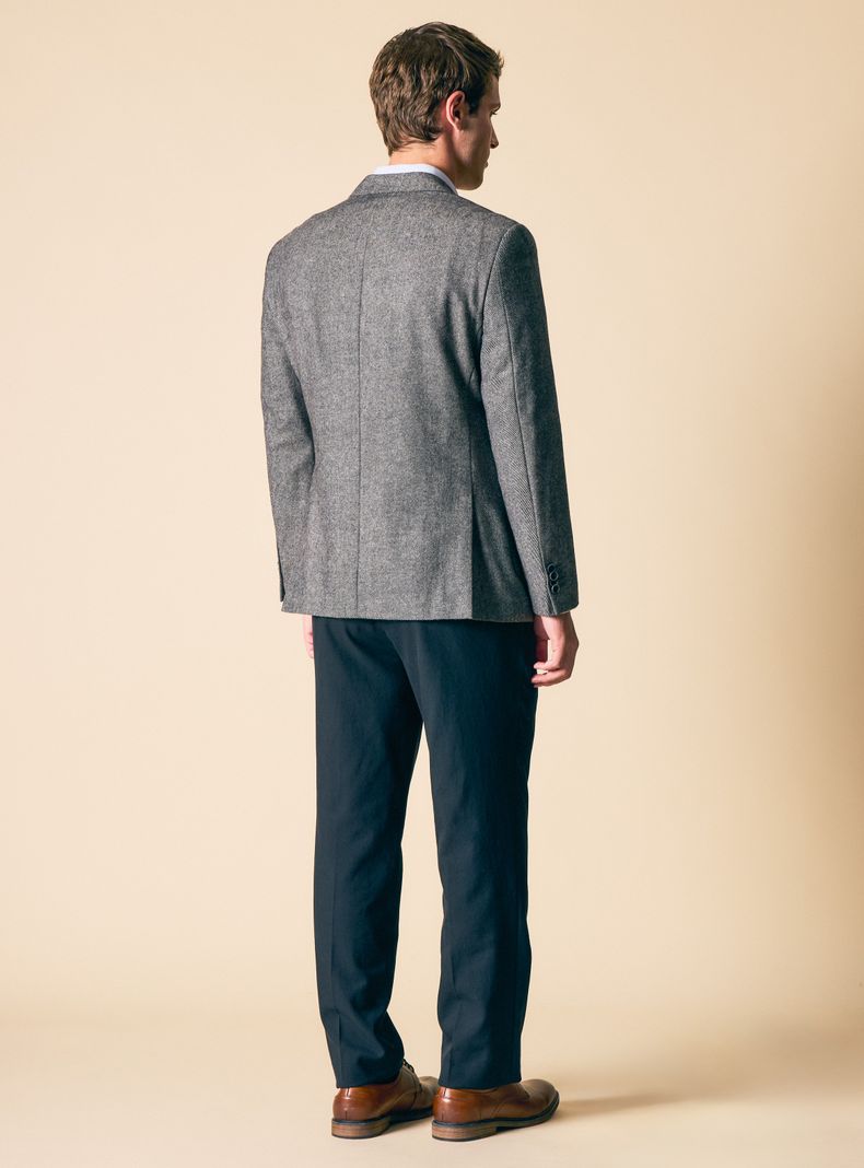 Blazer Recto Tweed Diagonal Bolsillos de Parche-5