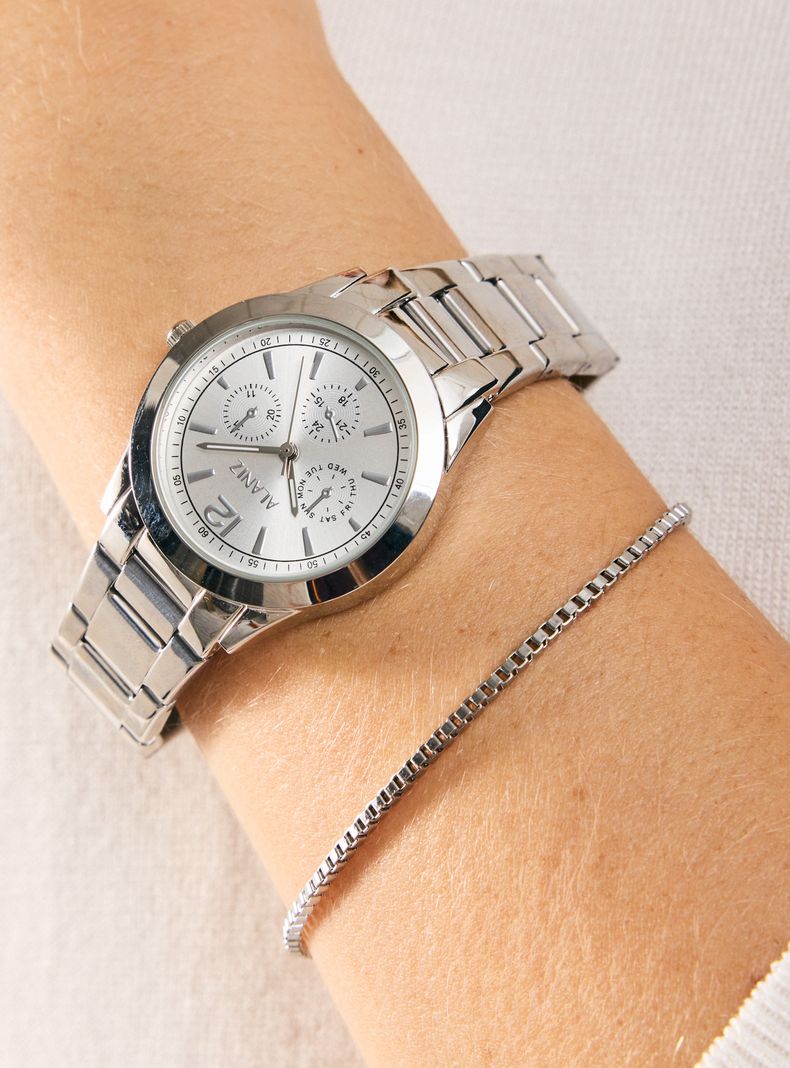 Reloj Metal Análogo Mujer + Pulsera-4