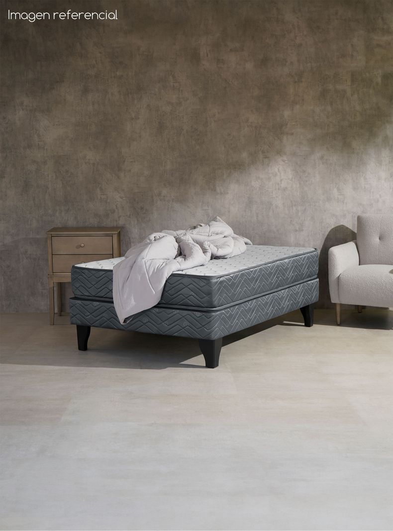 Cama Europea Cadiz 1.5 Plazas x190 cm + Respaldo Nuit-5