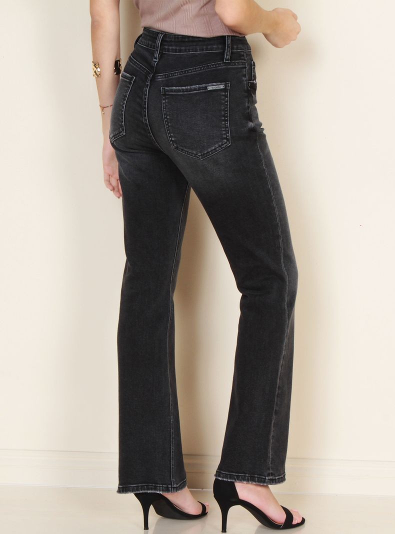 Jeans Recto Tiro Alto Pretina Básica 1 Botón-1