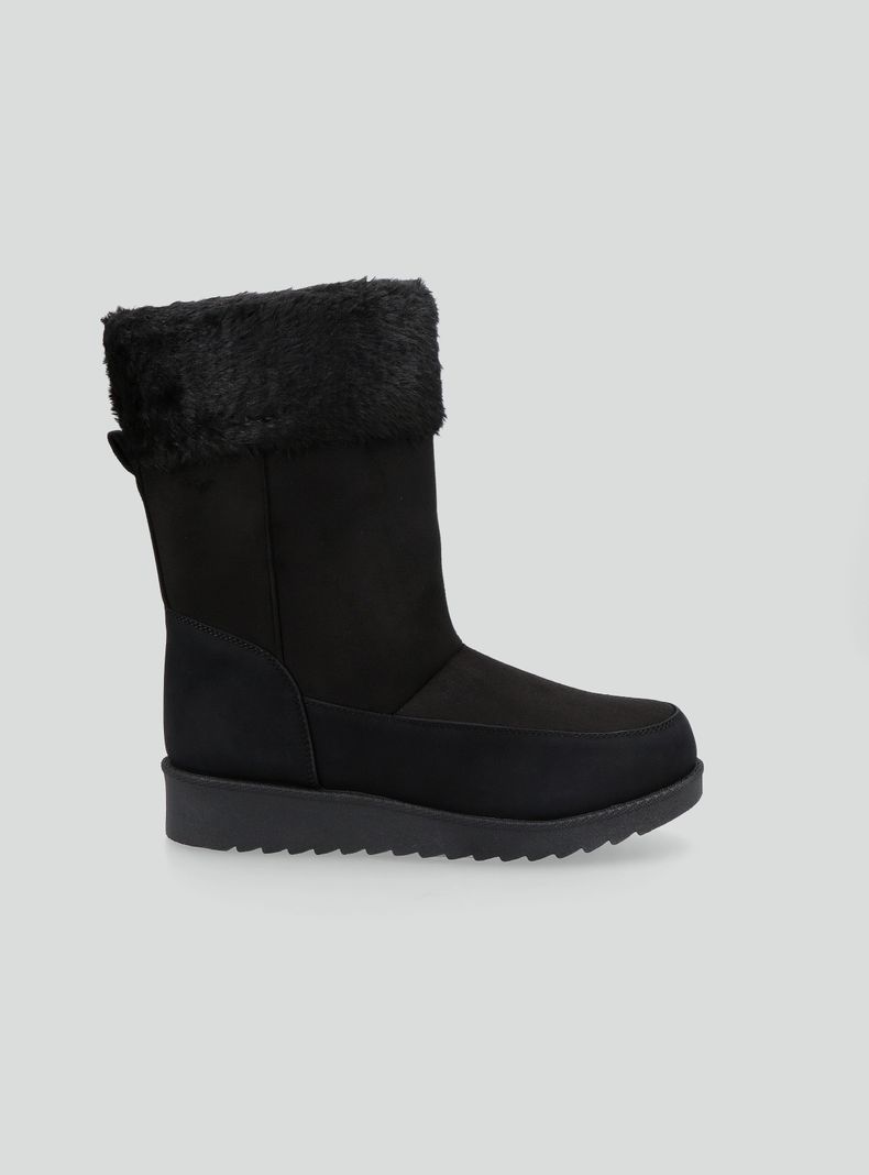 Bota Cuña Efecto Pelo Mujer-1
