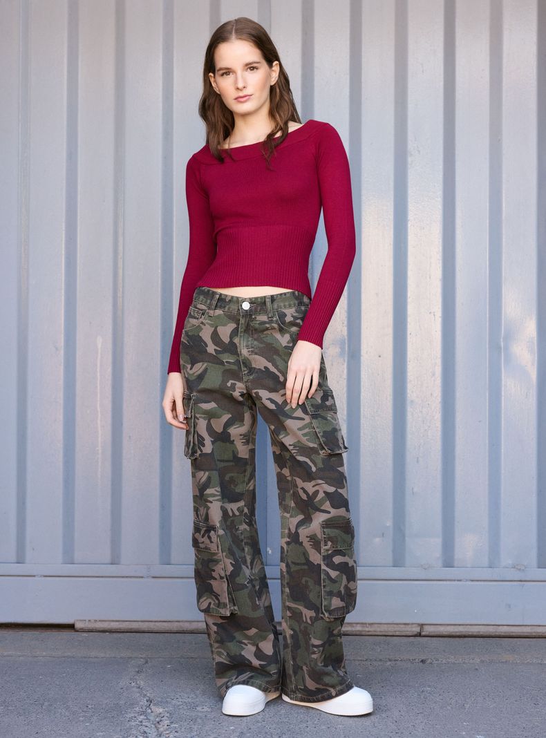 Jeans Multi Bolsillos Print Camuflado-4