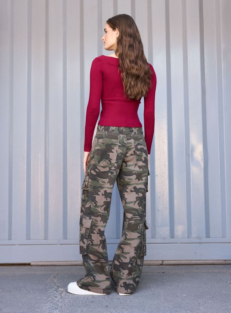 Jeans Multi Bolsillos Print Camuflado-5