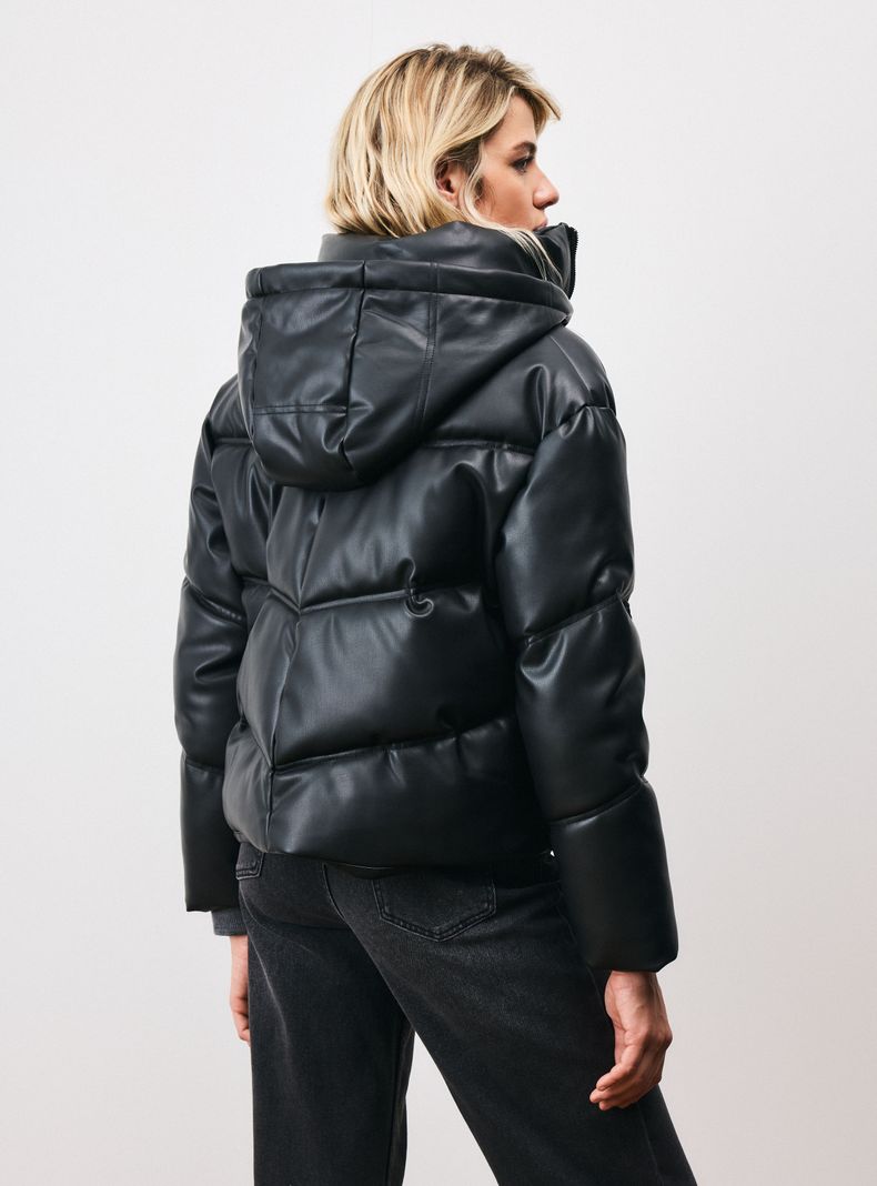 Parka Puffa de Cuero Sintético-1