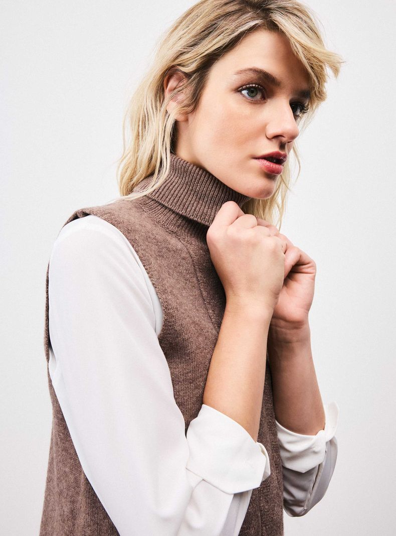 Sweater sin Mangas Diseño Trenza-3