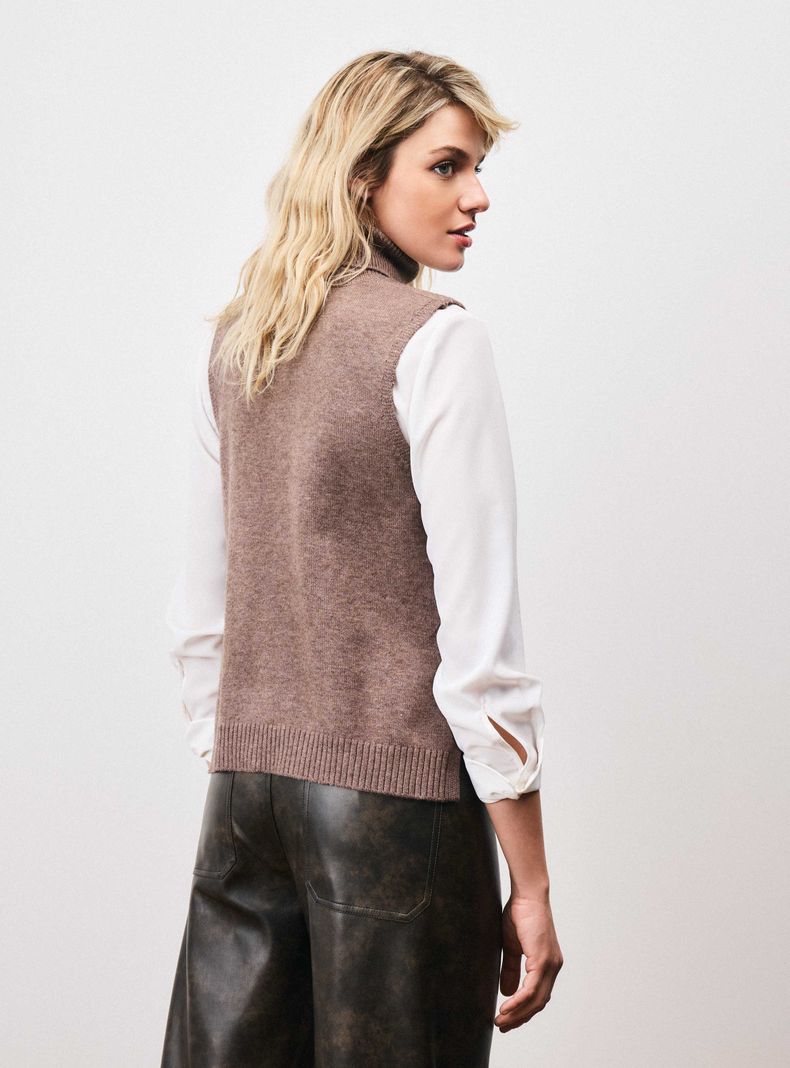 Sweater sin Mangas Diseño Trenza-1