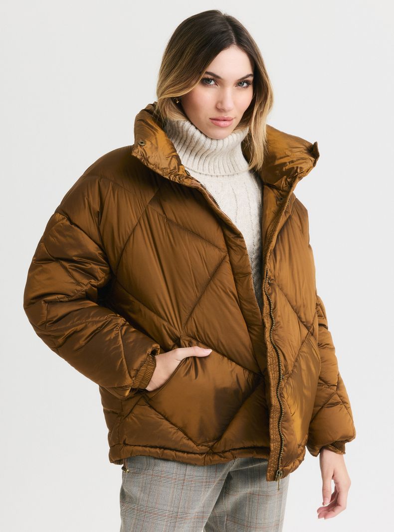 Parka Acolchada con Bolsillos-0