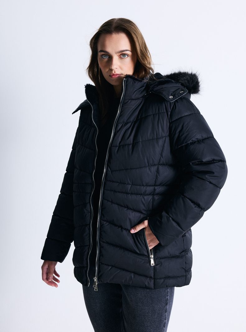 Parka Larga Acolchada-0