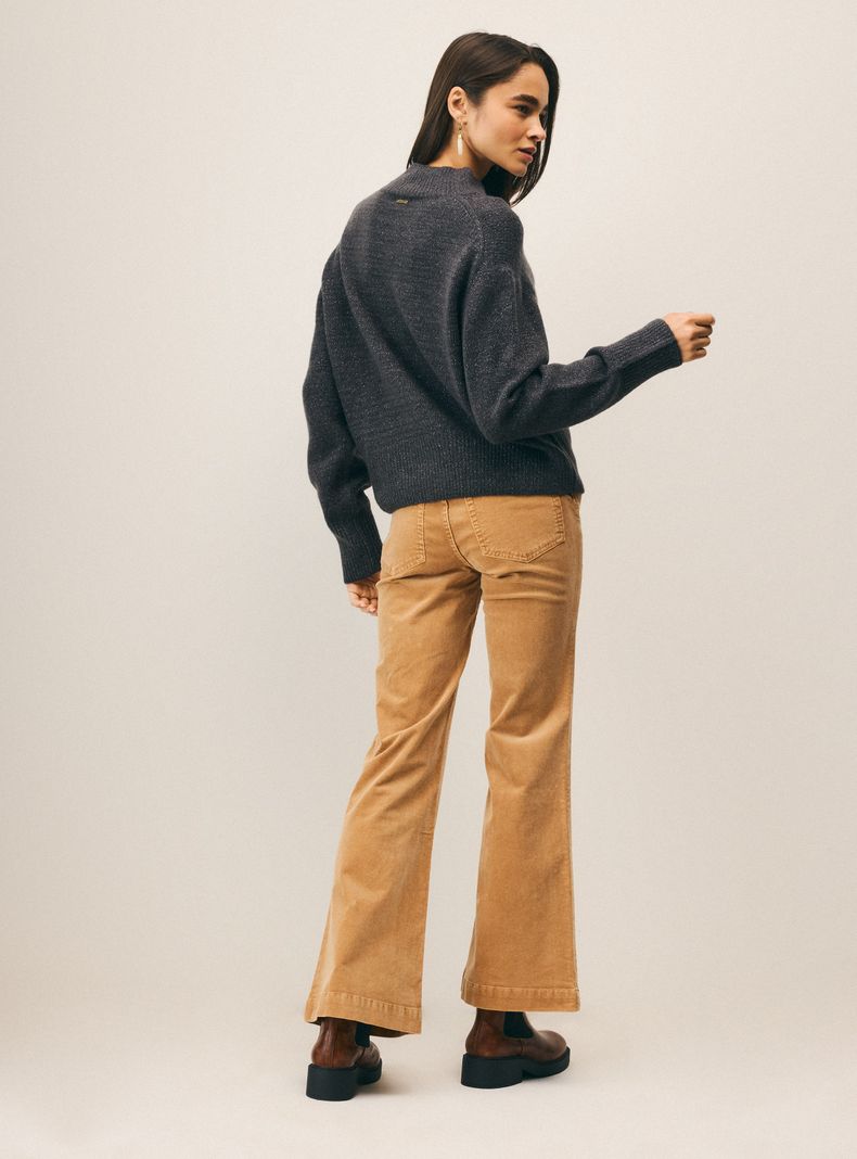 Sweater Cuelllo Alto Tejido con Hilo Metalizado-5