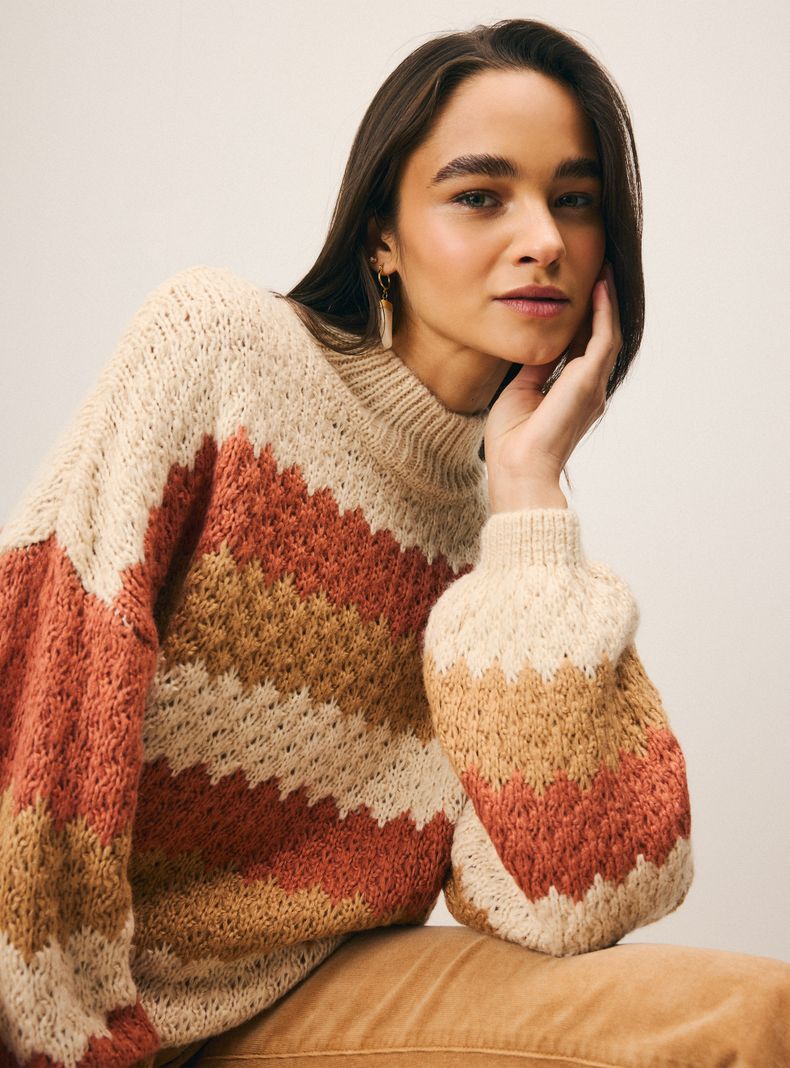 Sweater Listado Tejido con Lana-2