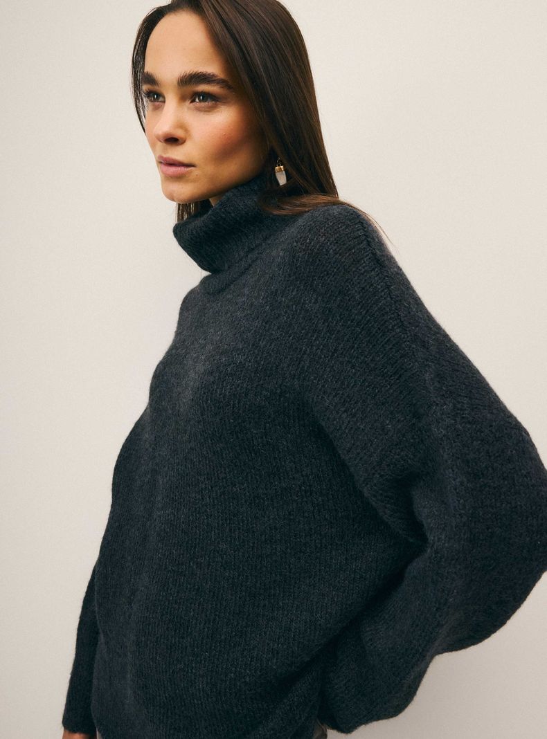 Sweater Cuello Tortuga Tejido Jaspeado-2