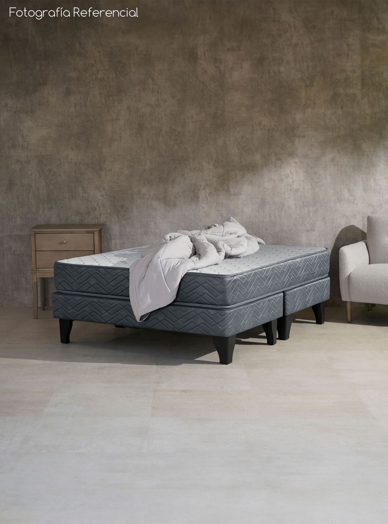 Cama Europea Cadiz 2 Plazas Base Dividida + Respaldo Nuit-5