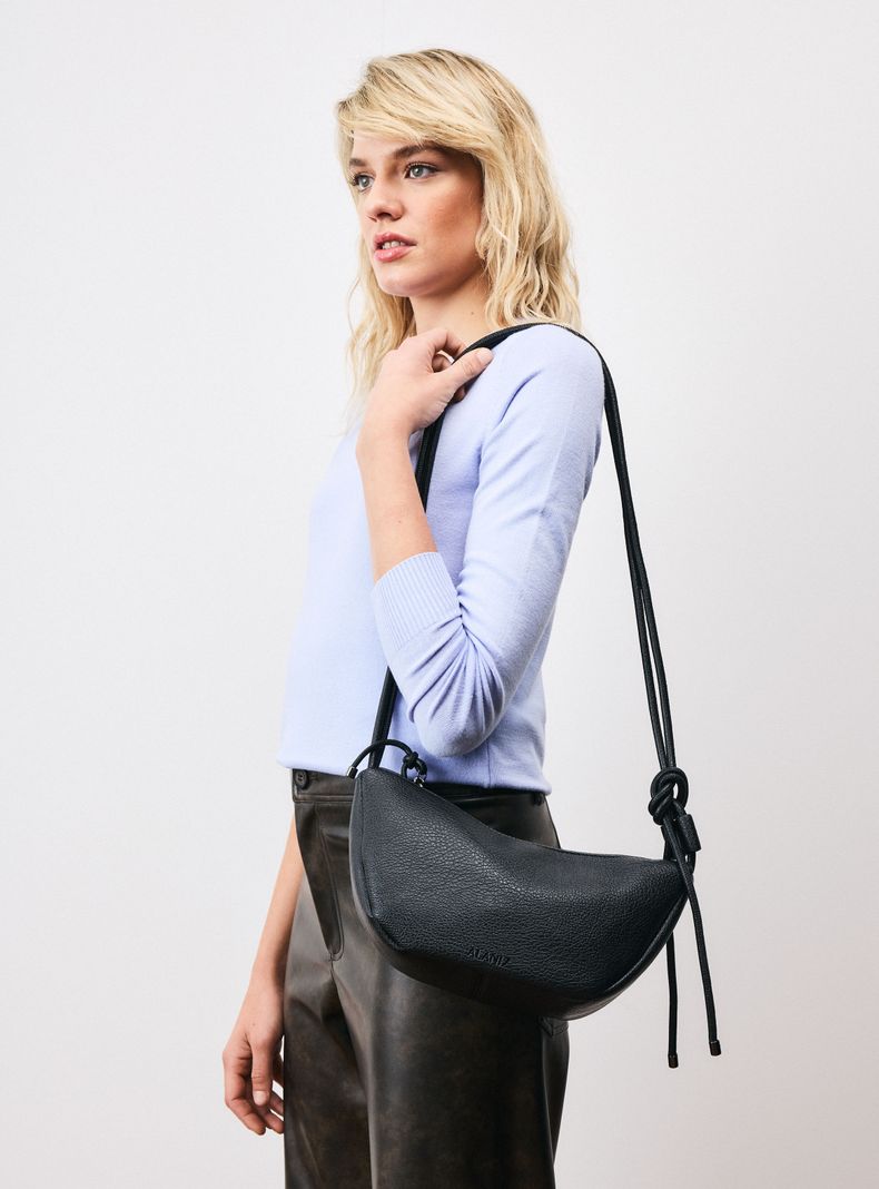 Cartera Crossbody Efecto Cuero con Nudos en Tirante-0